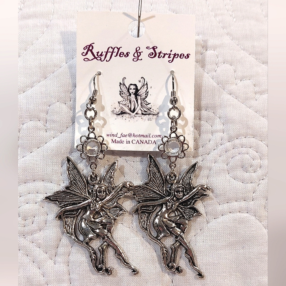 Ruffles & Stripes Women's Handmade Fairy and Gemstone Earrings NWT